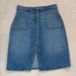 Michael Kors Blue Denim Pencil Skirt